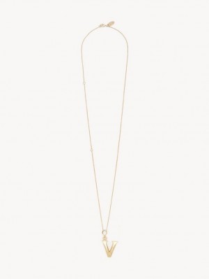 Chloe Alphabet With Pendant Ketten Gold | CHE-SR14334