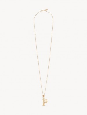 Chloe Alphabet With Pendant Ketten Gold | CHE-SR14340