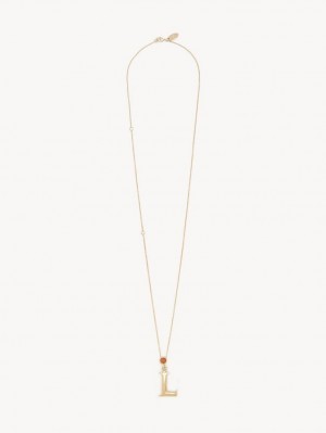 Chloe Alphabet With Pendant Ketten Gold | CHE-SR14344