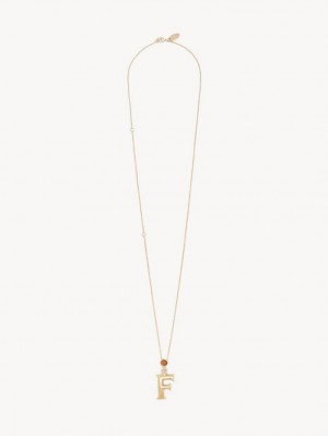 Chloe Alphabet With Pendant Ketten Gold | CHE-SR14350