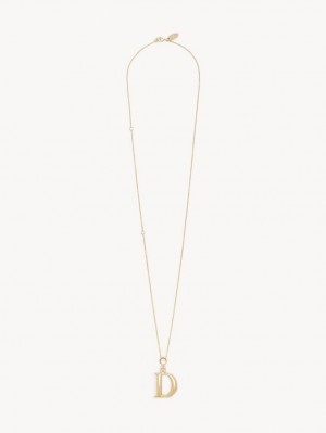 Chloe Alphabet With Pendant Ketten Gold | CHE-SR14352