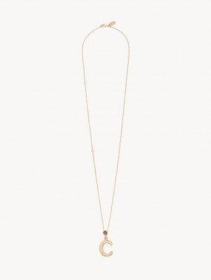 Chloe Alphabet With Pendant Ketten Gold | CHE-SR14353