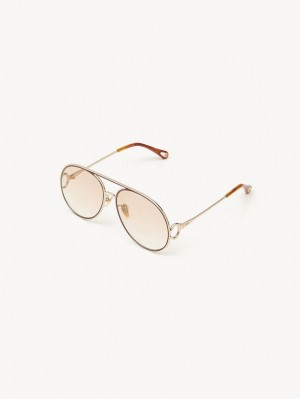 Chloe Austine Sonnenbrille Gold Rosa | CHE-SR14524