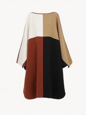 Chloe Color-block Poncho Jacken Mehrfarbig | CHE-SR13803