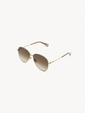 Chloe Faith Sonnenbrille Gold Braun | CHE-SR14568