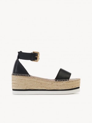 Chloe Glyn Espadrilles Sandalen Schwarz | CHE-SR14836