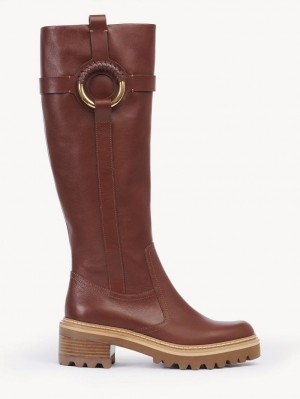 Chloe Hana Hohe Stiefel Braun | CHE-SR14894