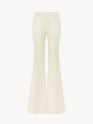 Chloe High-waisted Flare Hose Weiß | CHE-SR14016