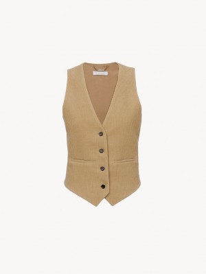 Chloe Klassische Vest Jacken Beige | CHE-SR13806