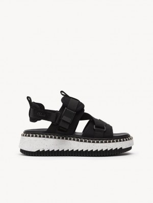 Chloe Lilli Flache Sandalen Schwarz | CHE-SR14170