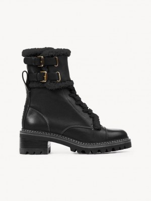 Chloe Mallory Biker Stiefel Schwarz | CHE-SR14863