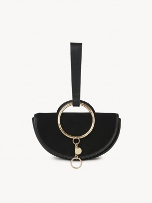 Chloe Mara Half Moon Mini Taschen Schwarz | CHE-SR14754