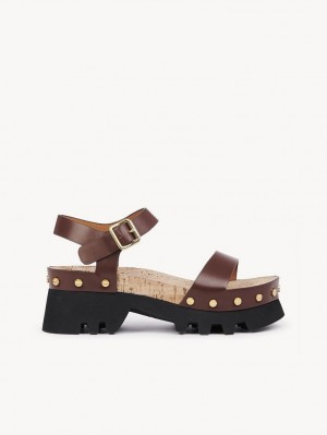 Chloe Owena Plattform Sandalen Braun | CHE-SR14161