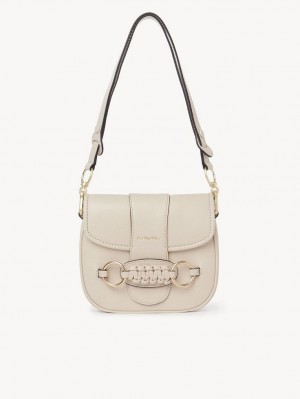 Chloe Saddie Satchel Schultertaschen Beige | CHE-SR14668