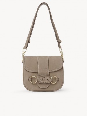 Chloe Saddie Satchel Schultertaschen Grau | CHE-SR14666