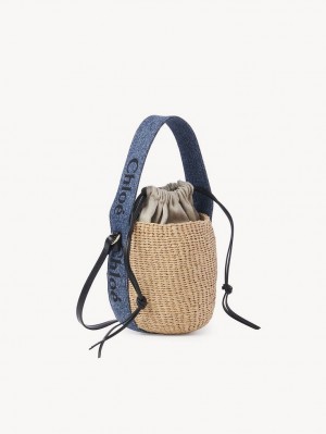 Chloe Small Woody Basket Crossbody Taschen Blau | CHE-SR13608