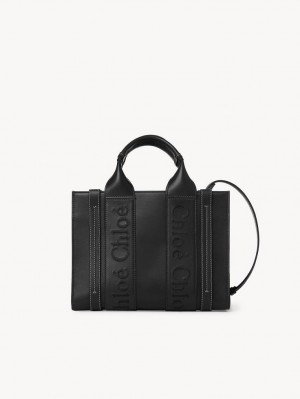 Chloe Small Woody Tote Mini Taschen Schwarz | CHE-SR13687