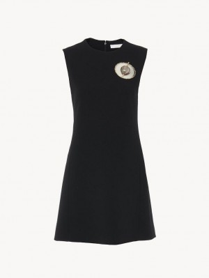 Chloe Ärmellose Tunic Kleid Schwarz | CHE-SR13847