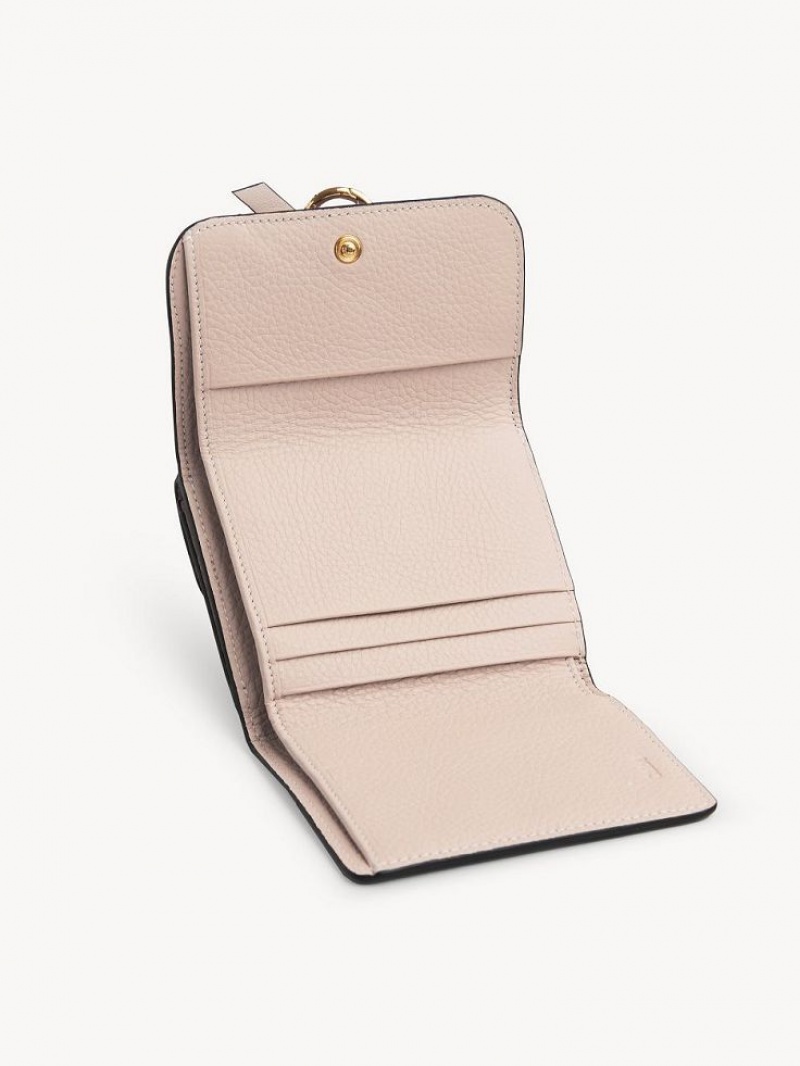 Chloe Alphabet Small Tri-fold Kleine Geldbörse Rosa Beige | CHE-SR14290