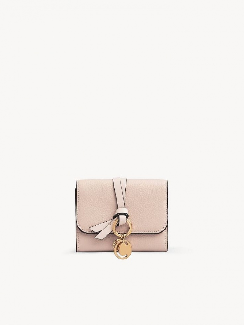 Chloe Alphabet Small Tri-fold Kleine Geldbörse Rosa Beige | CHE-SR14290