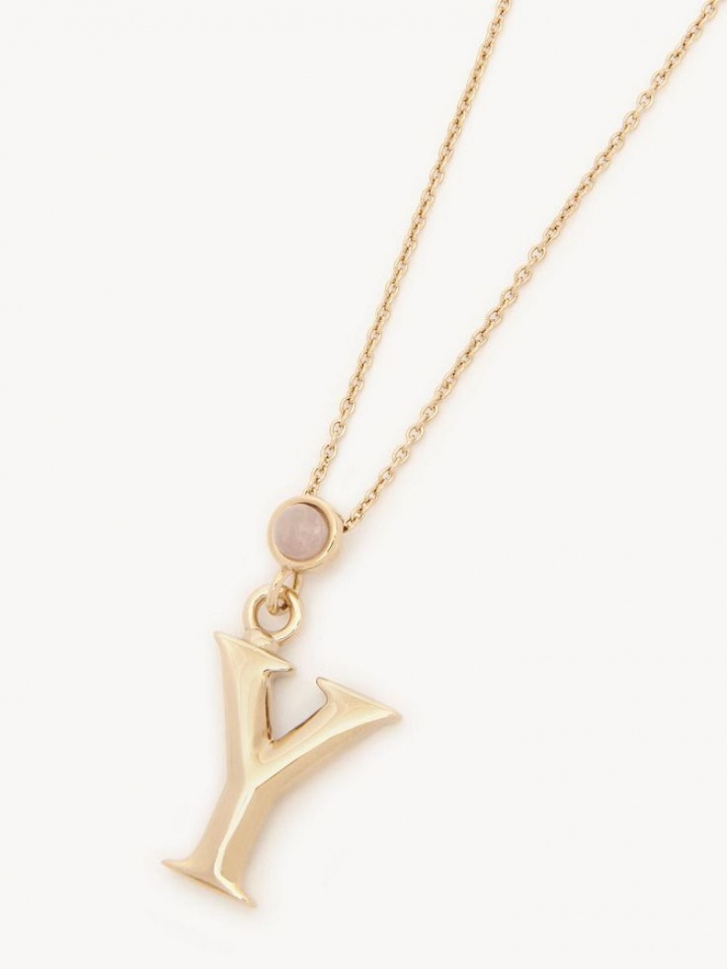 Chloe Alphabet With Pendant Ketten Gold | CHE-SR14331