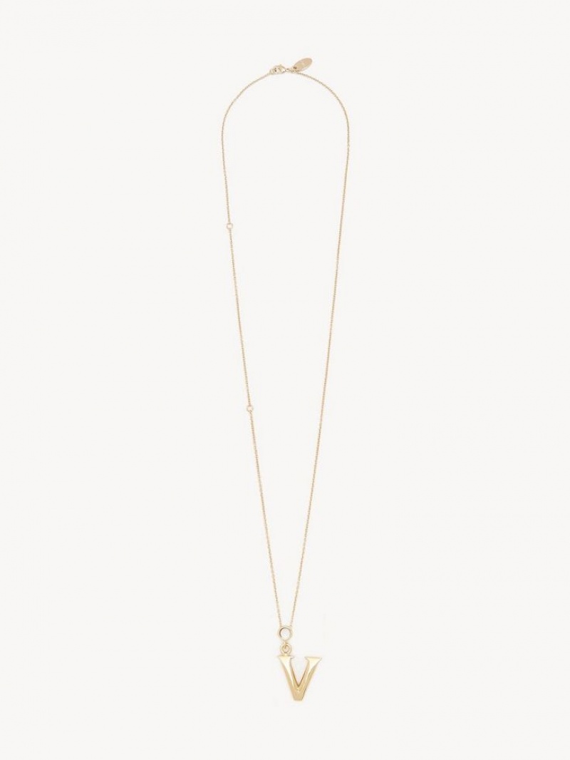 Chloe Alphabet With Pendant Ketten Gold | CHE-SR14334