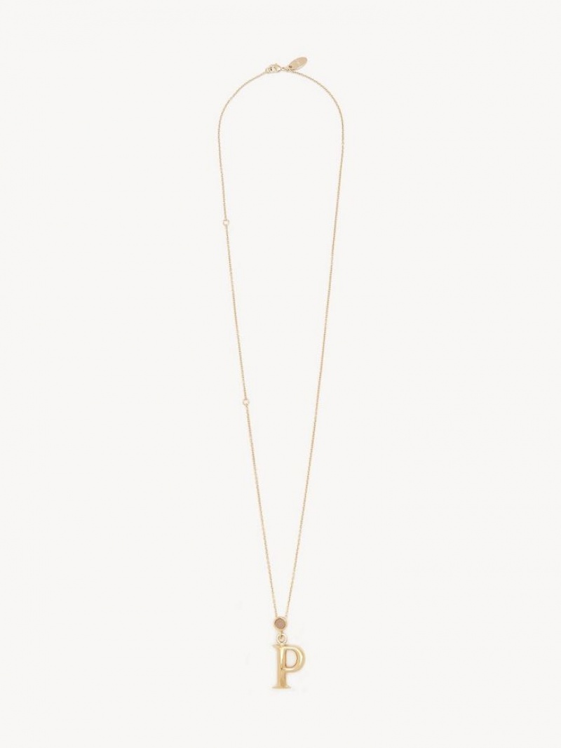 Chloe Alphabet With Pendant Ketten Gold | CHE-SR14340