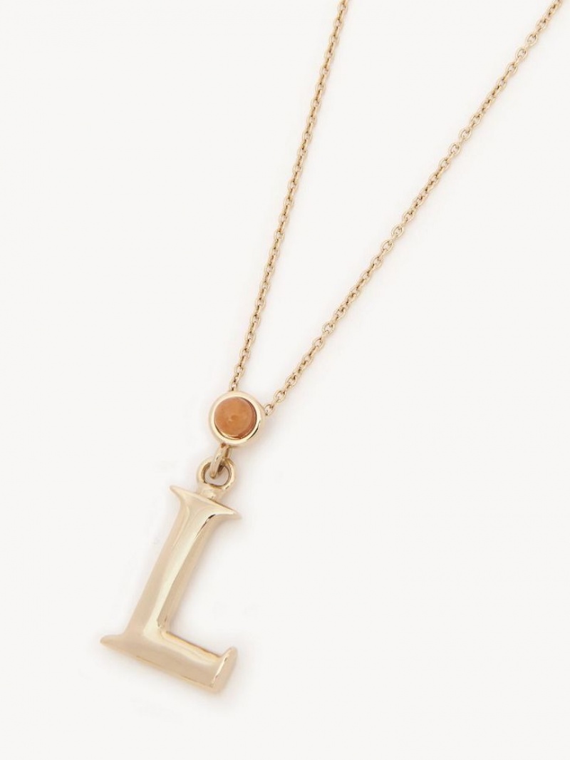 Chloe Alphabet With Pendant Ketten Gold | CHE-SR14344