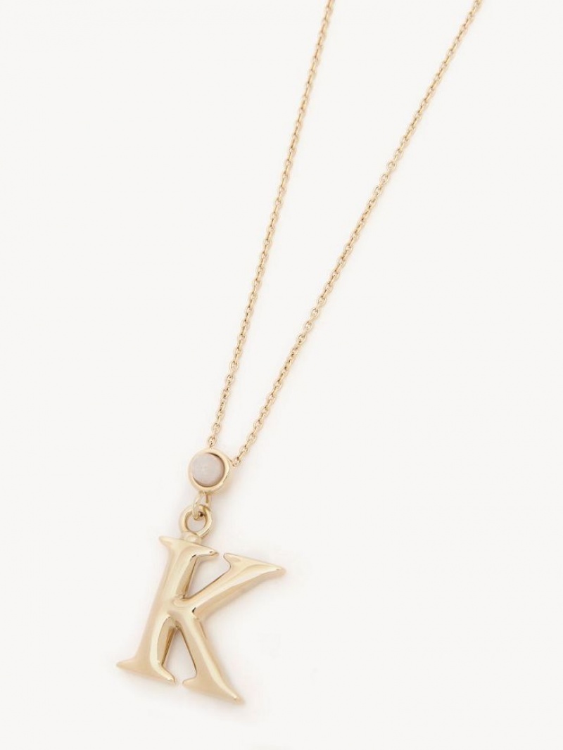 Chloe Alphabet With Pendant Ketten Gold | CHE-SR14345