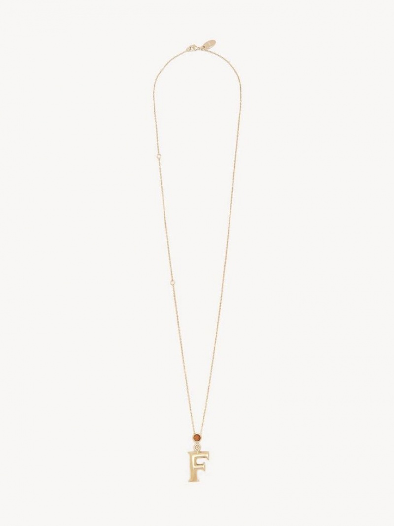 Chloe Alphabet With Pendant Ketten Gold | CHE-SR14350