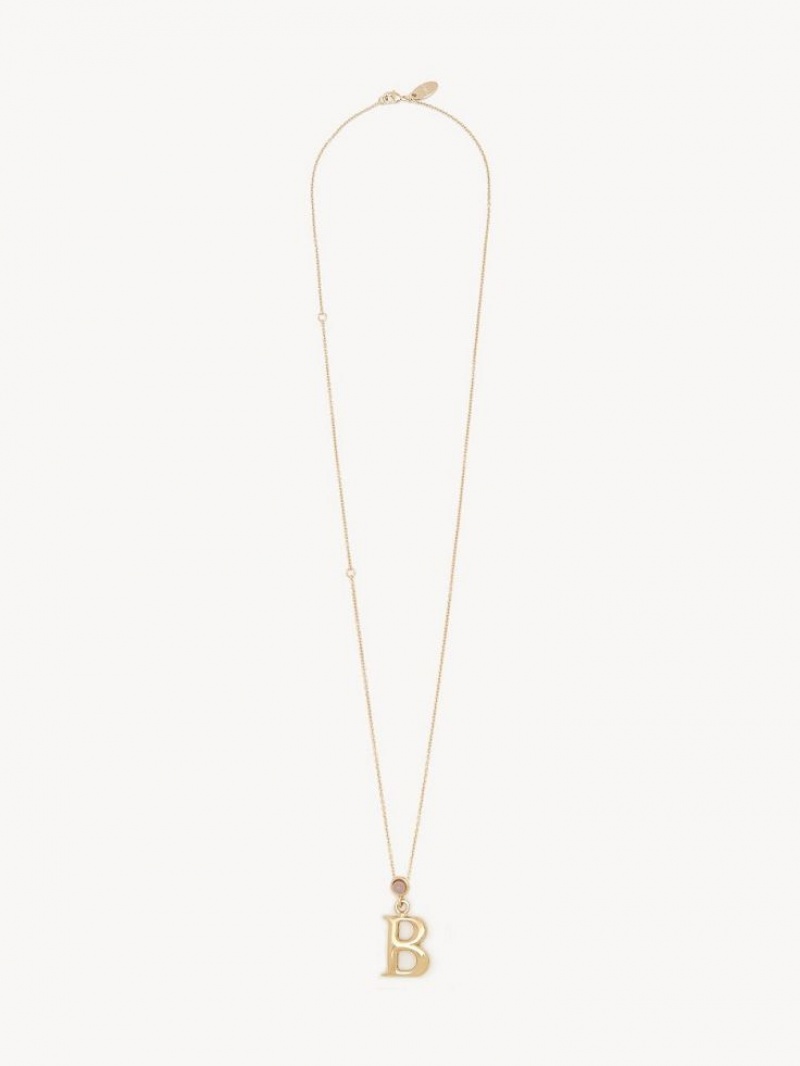 Chloe Alphabet With Pendant Ketten Gold | CHE-SR14422