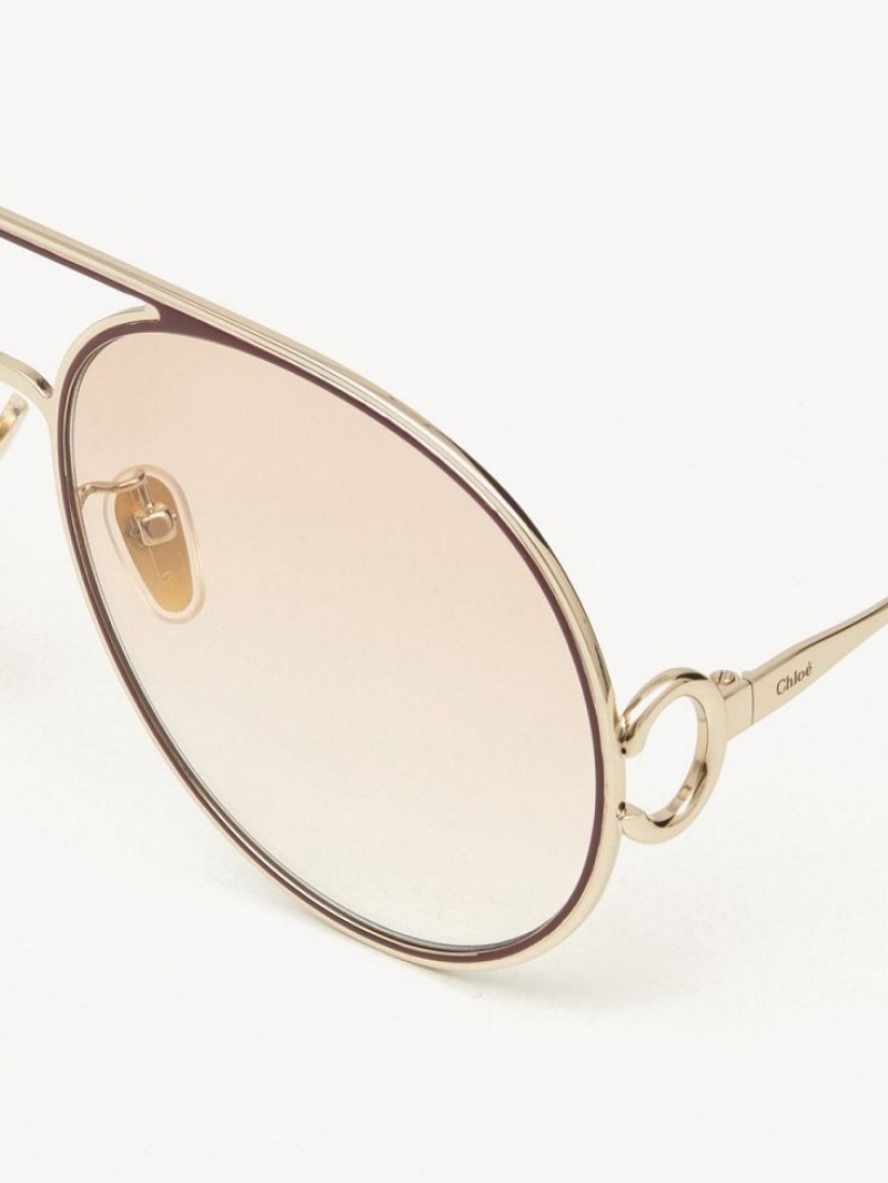 Chloe Austine Sonnenbrille Gold Rosa | CHE-SR14524