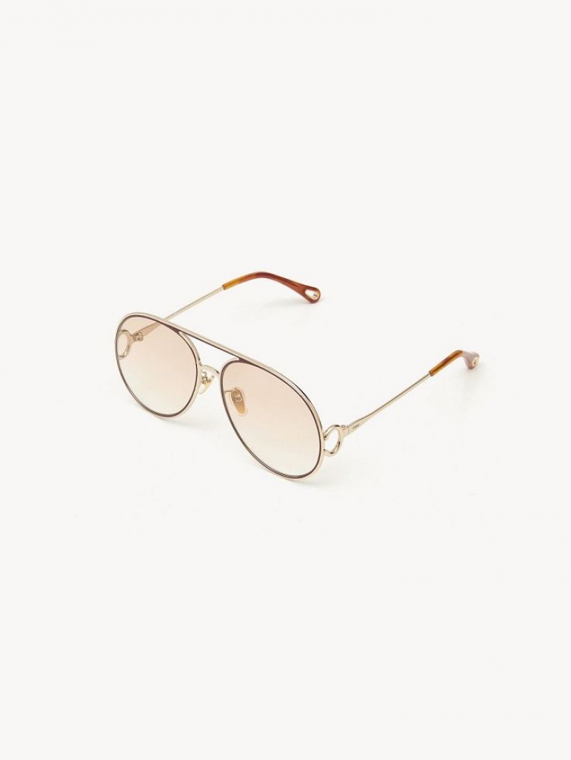 Chloe Austine Sonnenbrille Gold Rosa | CHE-SR14524