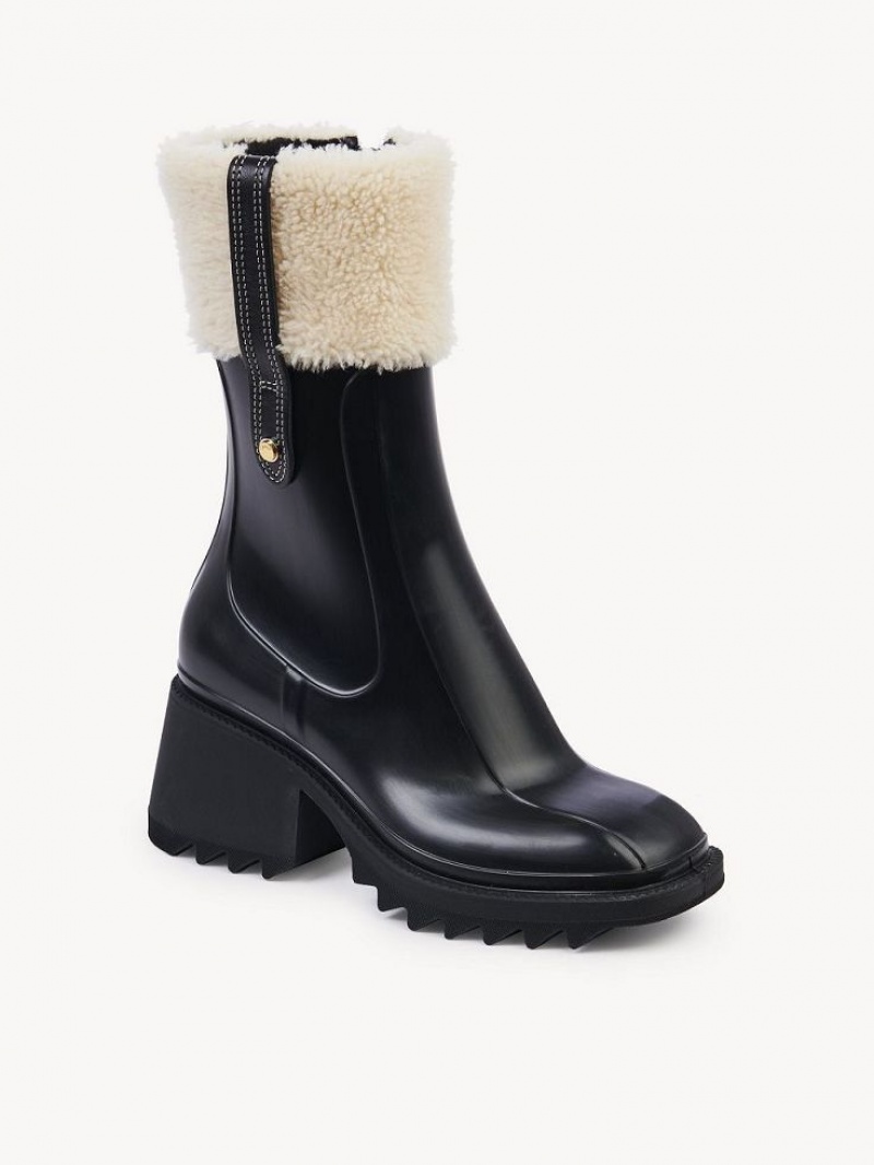 Chloe Betty Ankle Rain Stiefeletten Schwarz | CHE-SR14217