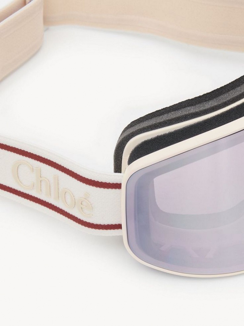 Chloe Cassidy Ski Goggle Sonnenbrille Weiß | CHE-SR14533