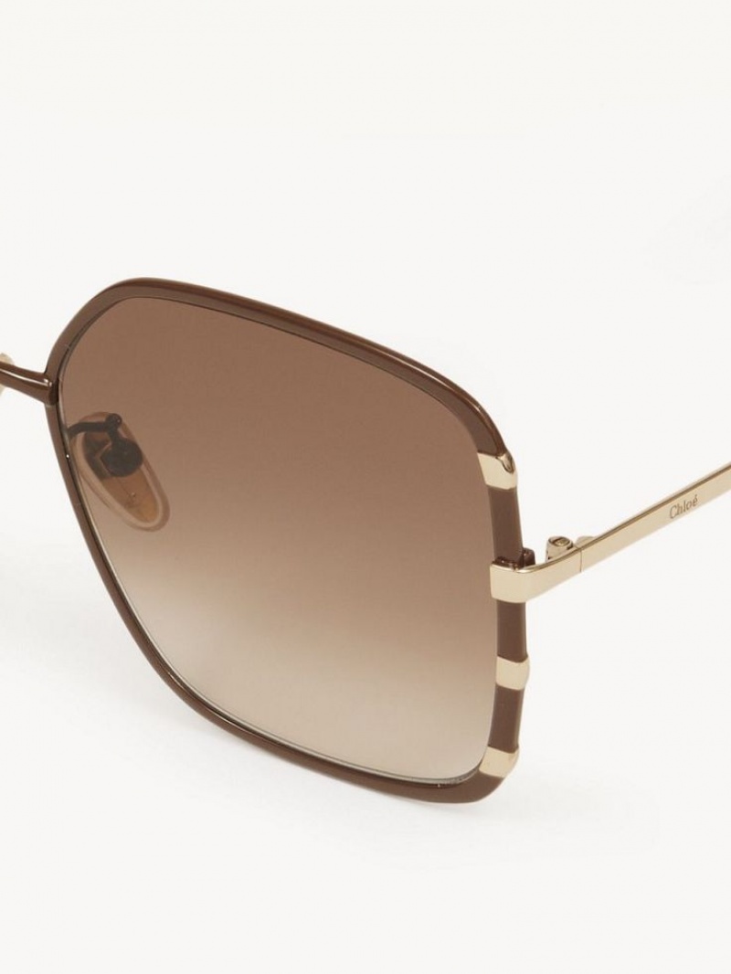 Chloe Celeste Sonnenbrille Gold Braun | CHE-SR14528