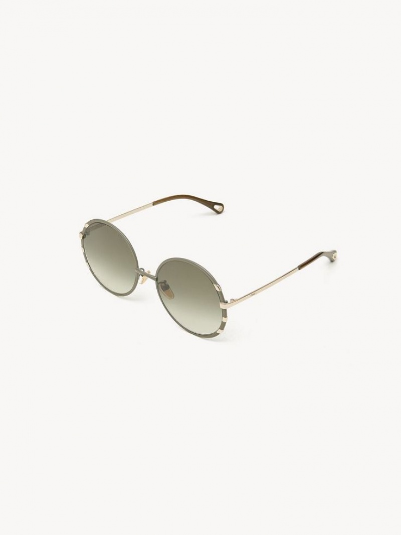 Chloe Celeste Sonnenbrille Gold Khaki | CHE-SR14530