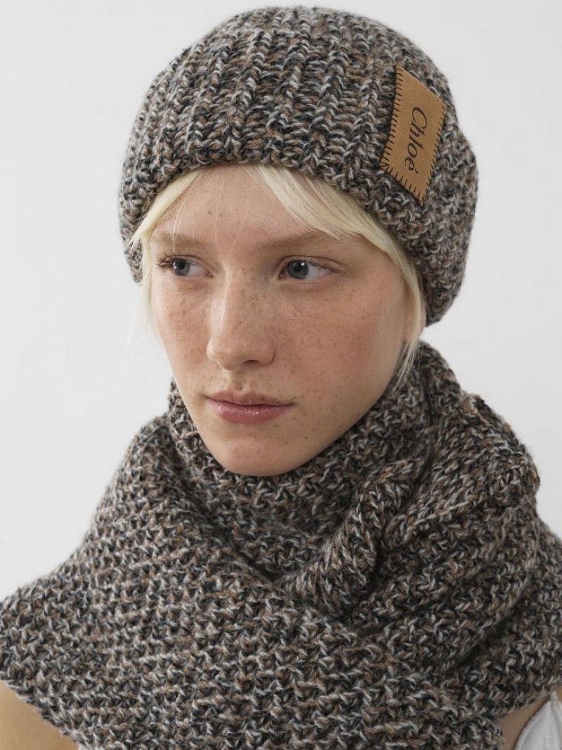 Chloe Chunky Gestrickt Beanie Hüte Weiß | CHE-SR14485