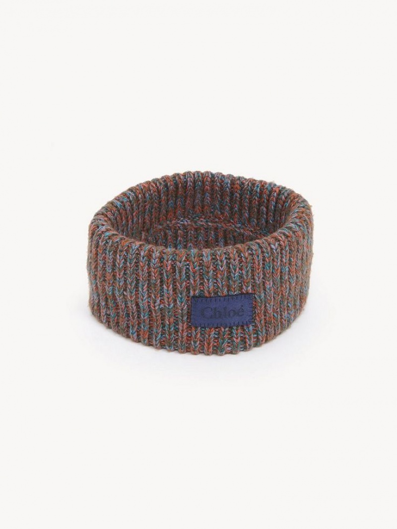 Chloe Chunky Gestrickt Headband Hüte Mehrfarbig Blau | CHE-SR14490