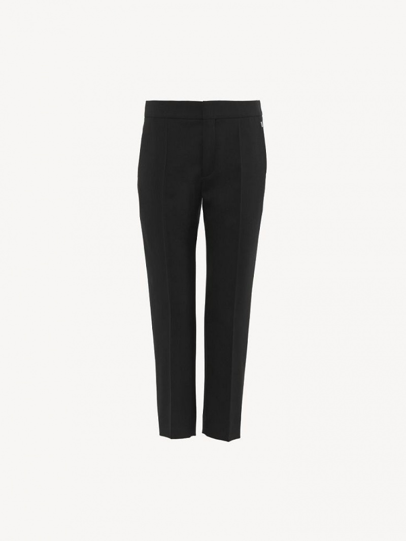 Chloe Cropped Cigarette Anzüge Schwarz | CHE-SR14048