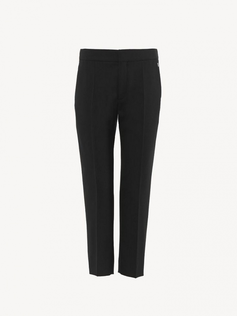 Chloe Cropped Cigarette Hose Schwarz | CHE-SR13971