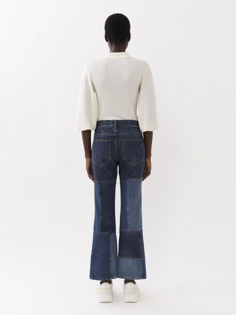 Chloe Cropped Flare Jeans Mehrfarbig Blau | CHE-SR14012