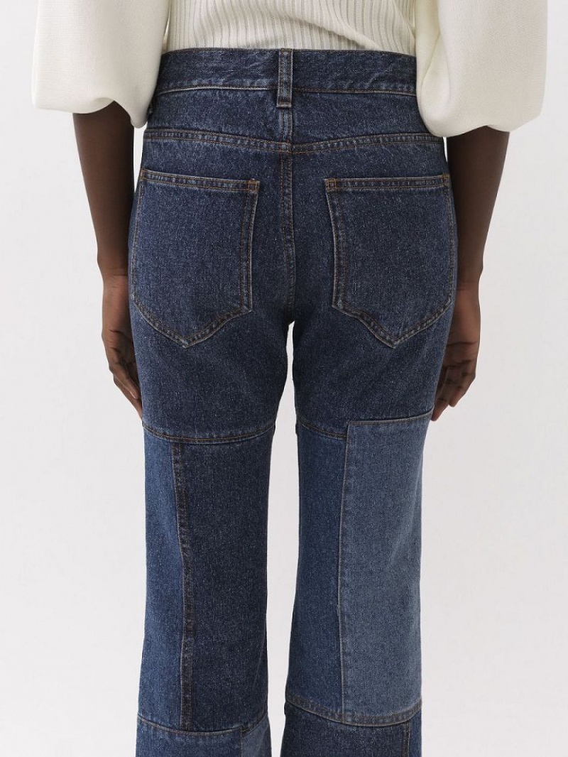 Chloe Cropped Flare Jeans Mehrfarbig Blau | CHE-SR14012