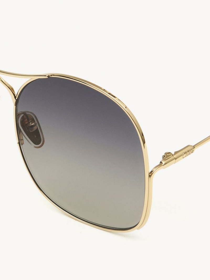 Chloe Elys Sonnenbrille Gold Grau | CHE-SR14512