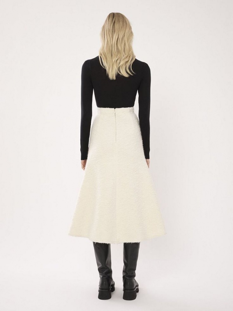 Chloe Flared Midi Röcke Weiß | CHE-SR14096