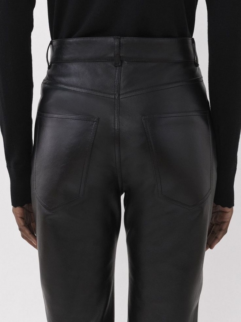 Chloe Flared Pants Leather Schwarz | CHE-SR14114