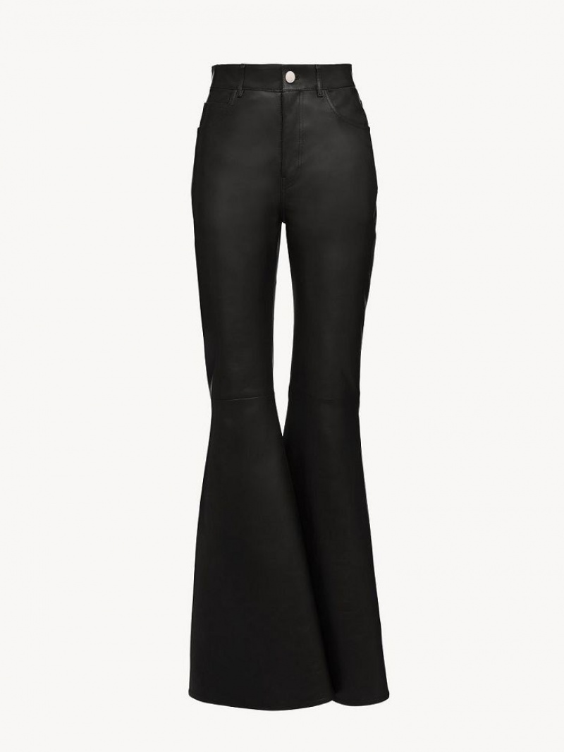 Chloe Flared Pants Leather Schwarz | CHE-SR14114