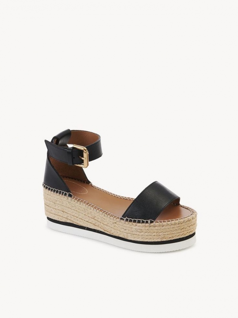 Chloe Glyn Espadrilles Sandalen Schwarz | CHE-SR14836