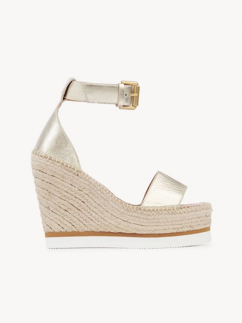 Chloe Glyn Espadrilles Wedge Silber | CHE-SR14843