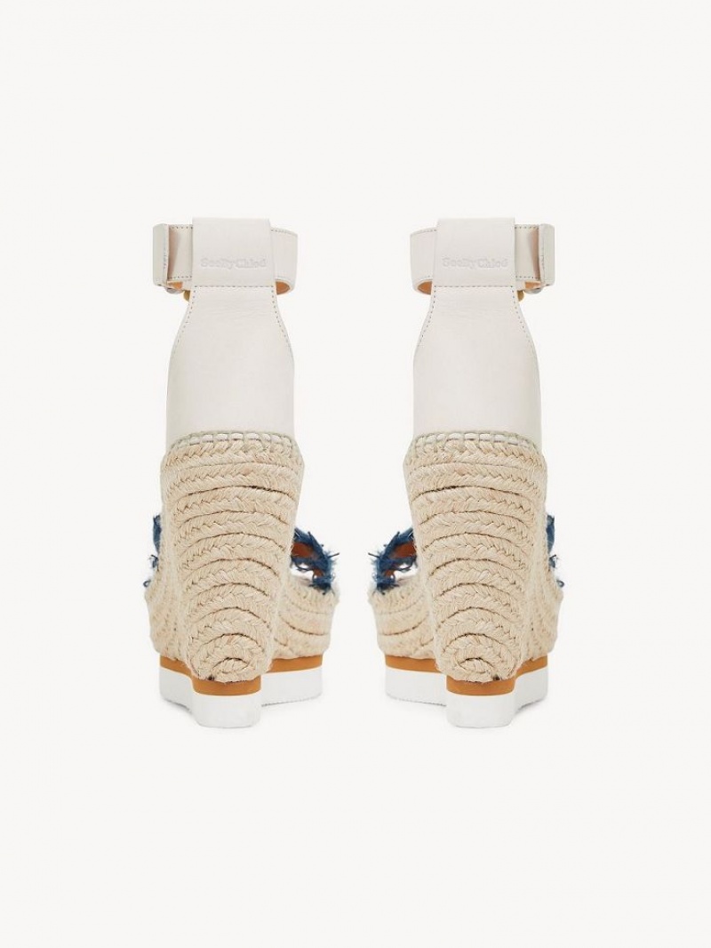 Chloe Glyn Fringed Espadrilles Wedge Tiefesblau | CHE-SR14827